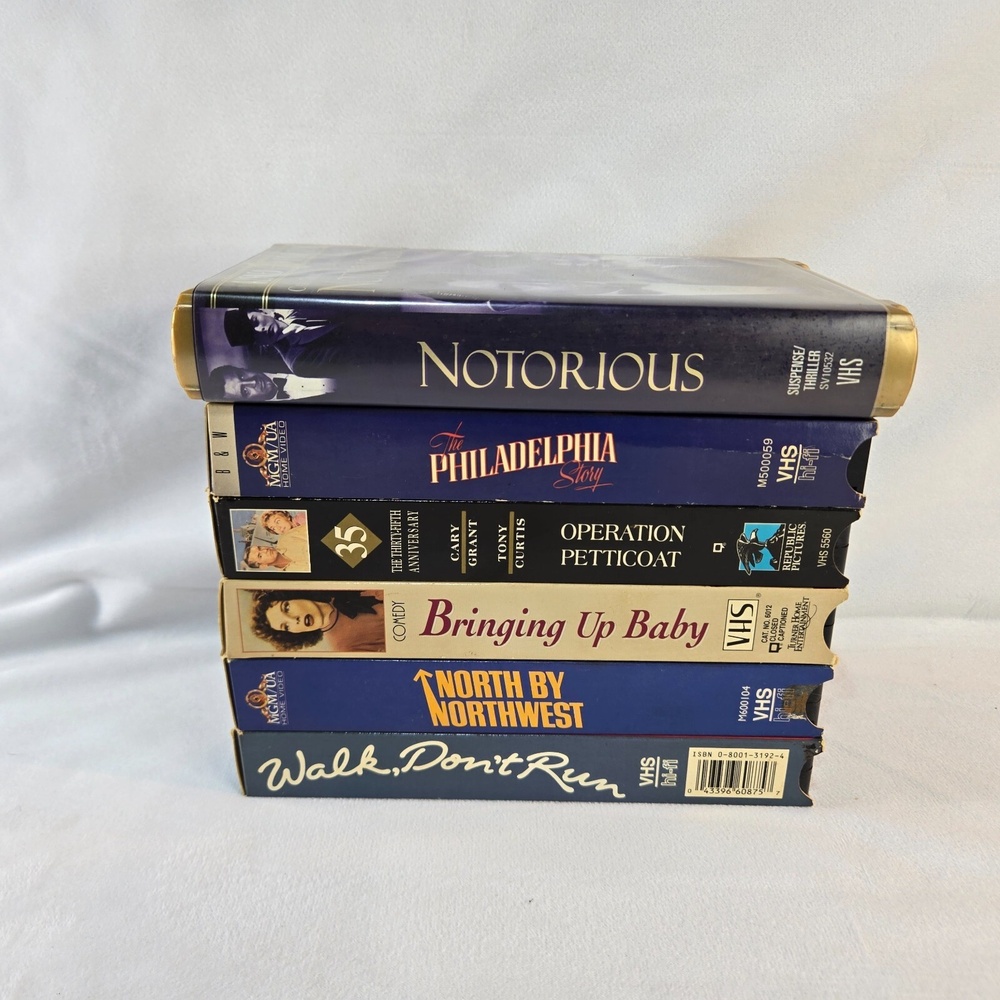 Cary Grant 6 VHS Movies North by Northwest Notorious Operation Petticoat Hepburn - Picture 9 of 9